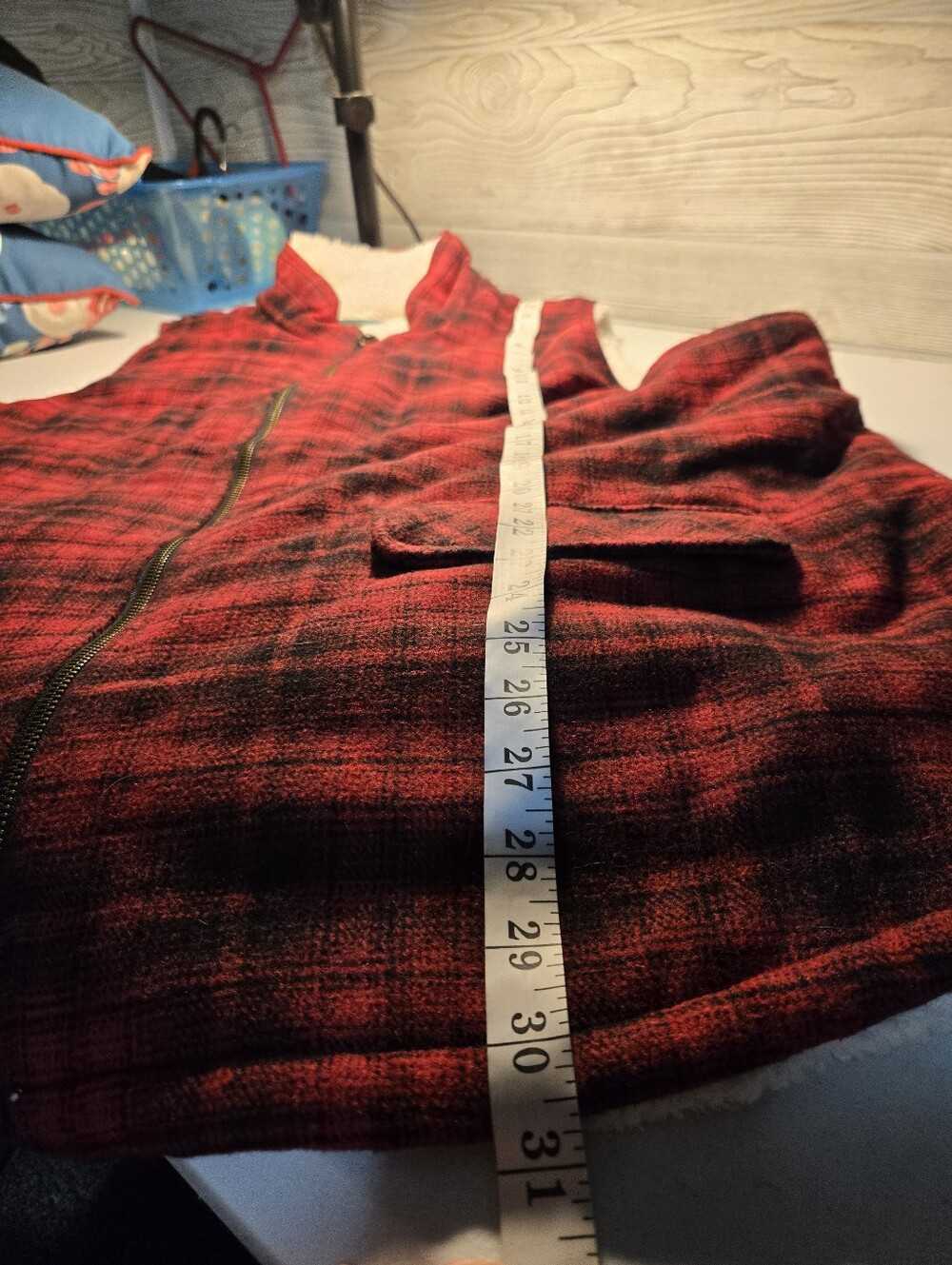 NWT Maurices Women’s Plus 3X Red/Black Plaid Lined Sherpa Full Zip Vest Pockets - Picture 8 of 8